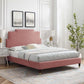 Lindsey Performance Velvet Full Platform Bed, MOD-6902 FredCo
