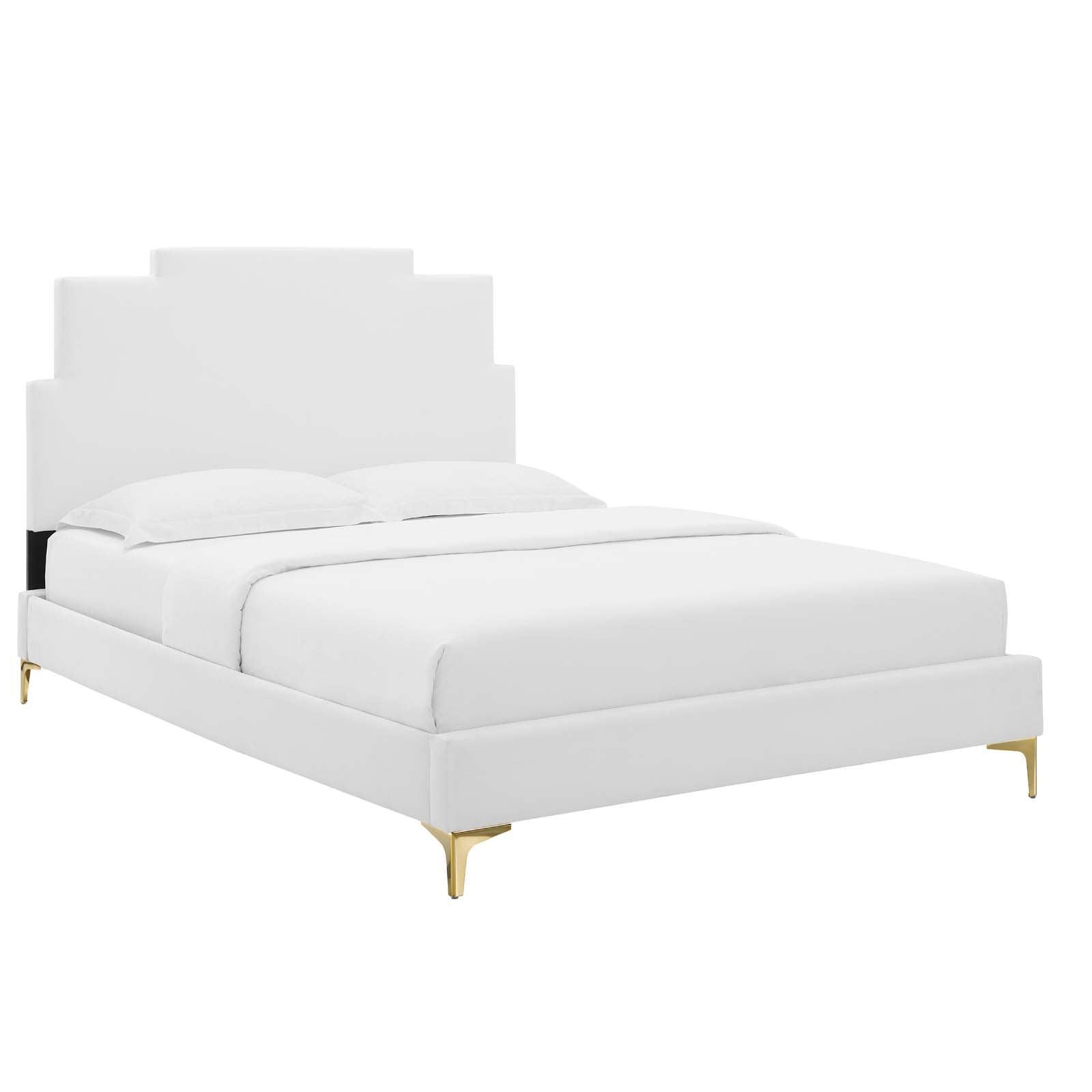 Lindsey Performance Velvet King Platform Bed, MOD-6925 FredCo