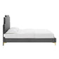 Lindsey Performance Velvet King Platform Bed, MOD-6925 FredCo