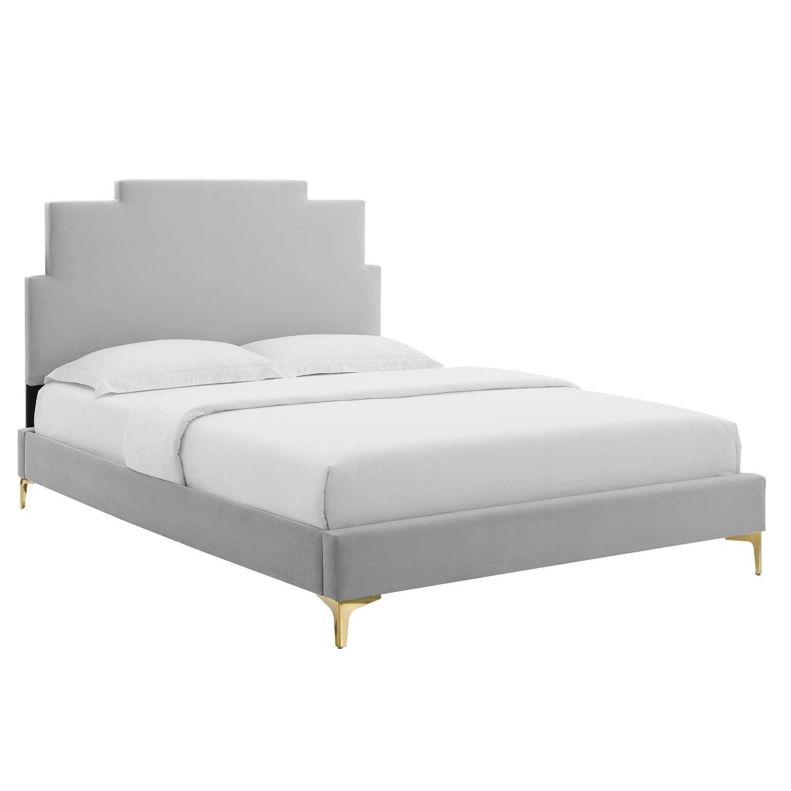 Lindsey Performance Velvet King Platform Bed, MOD-6925 FredCo