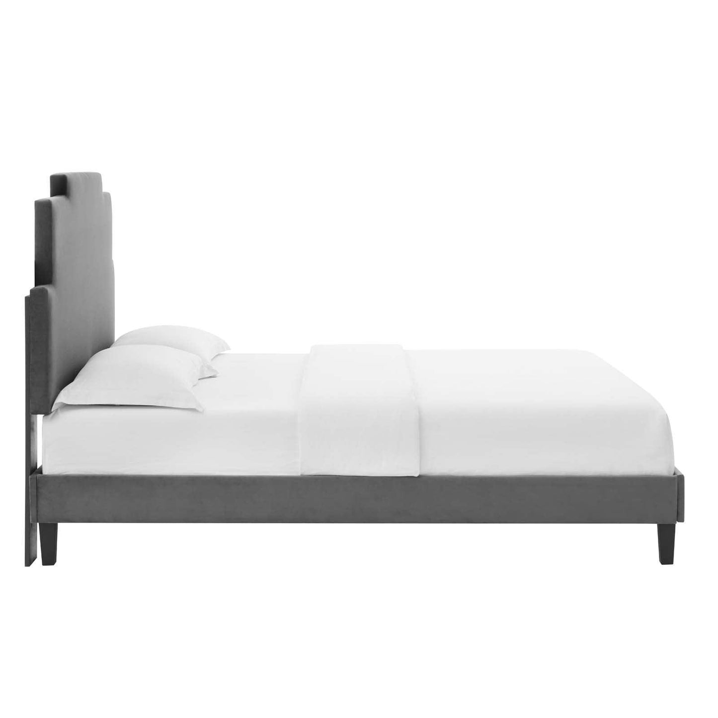 Lindsey Performance Velvet King Platform Bed, MOD-6927 FredCo
