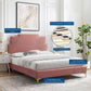 Lindsey Performance Velvet Queen Platform Bed, MOD-6703 FredCo