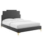 Lindsey Performance Velvet Queen Platform Bed, MOD-6703 FredCo