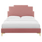 Lindsey Performance Velvet Queen Platform Bed, MOD-6703 FredCo