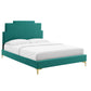 Lindsey Performance Velvet Queen Platform Bed, MOD-6703 FredCo