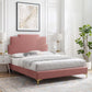 Lindsey Performance Velvet Queen Platform Bed, MOD-6703 FredCo