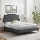 Lindsey Performance Velvet Queen Platform Bed, MOD-6704 FredCo