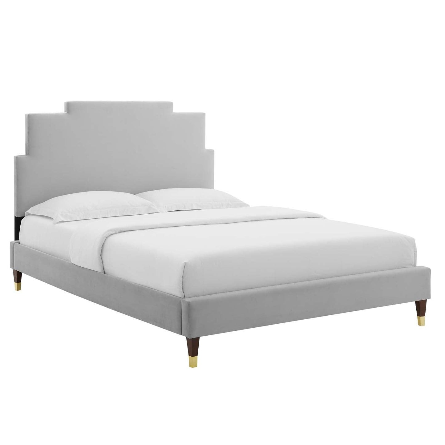 Lindsey Performance Velvet Queen Platform Bed, MOD-6704 FredCo