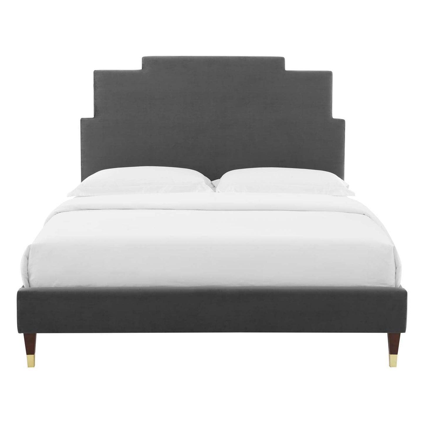 Lindsey Performance Velvet Queen Platform Bed, MOD-6704 FredCo