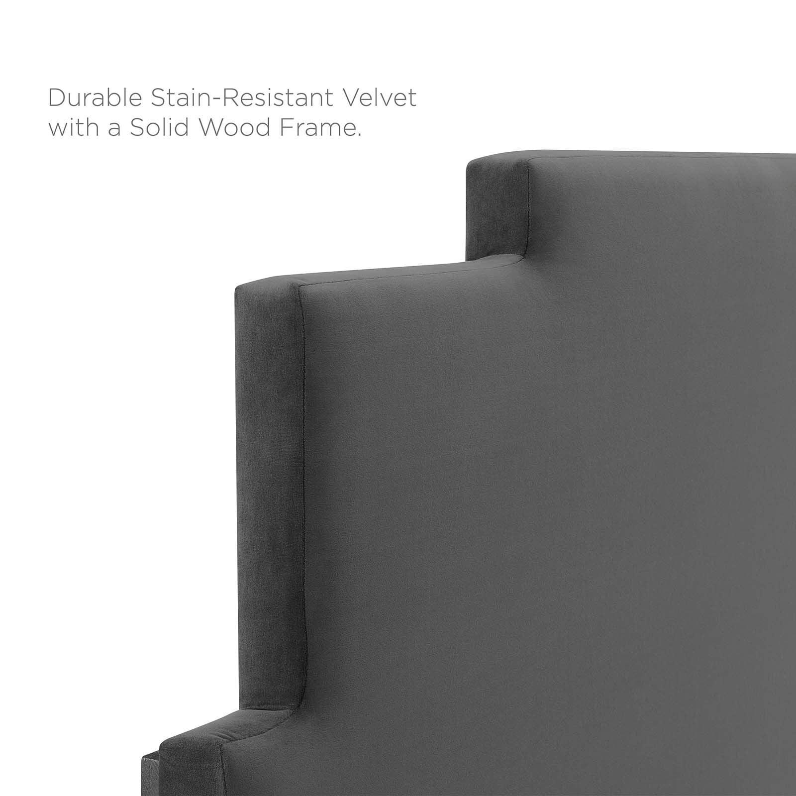 Lindsey Performance Velvet Queen Platform Bed, MOD-6704 FredCo