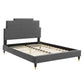 Lindsey Performance Velvet Queen Platform Bed, MOD-6704 FredCo