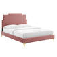 Lindsey Performance Velvet Twin Platform Bed, MOD-6895 FredCo