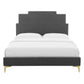 Lindsey Performance Velvet Twin Platform Bed, MOD-6895 FredCo
