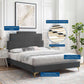 Lindsey Performance Velvet Twin Platform Bed, MOD-6895 FredCo