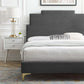 Lindsey Performance Velvet Twin Platform Bed, MOD-6895 FredCo
