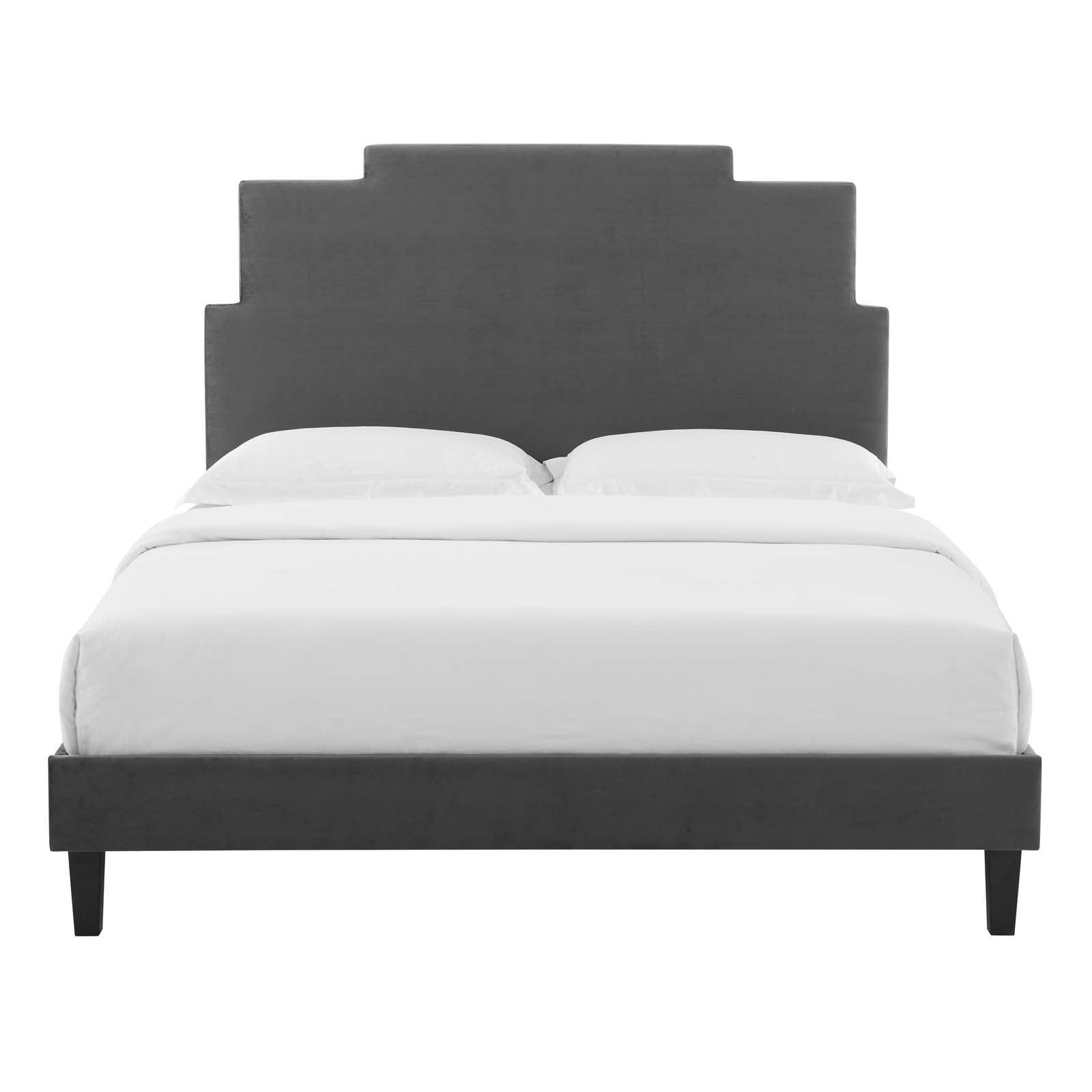 Lindsey Performance Velvet Twin Platform Bed, MOD-6897 FredCo