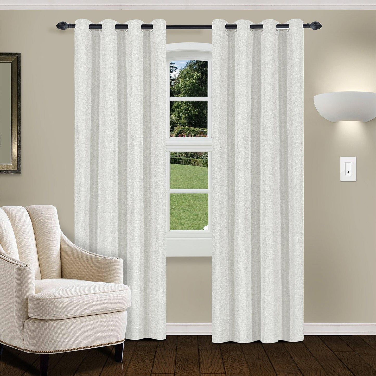 Linen Room Darkening Noise Reducing Thermal Blackout Curtain Set FredCo