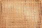 Lingga Modern Bohemian Dark Brown Mahogany Wood and Natural Rattan Counter Stool FredCo