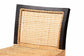 Lingga Modern Bohemian Dark Brown Mahogany Wood and Natural Rattan Counter Stool FredCo