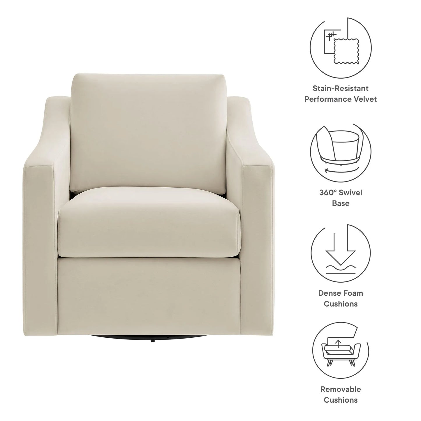 Liora Performance Velvet Armchair by Modway EEI-7282 FredCo