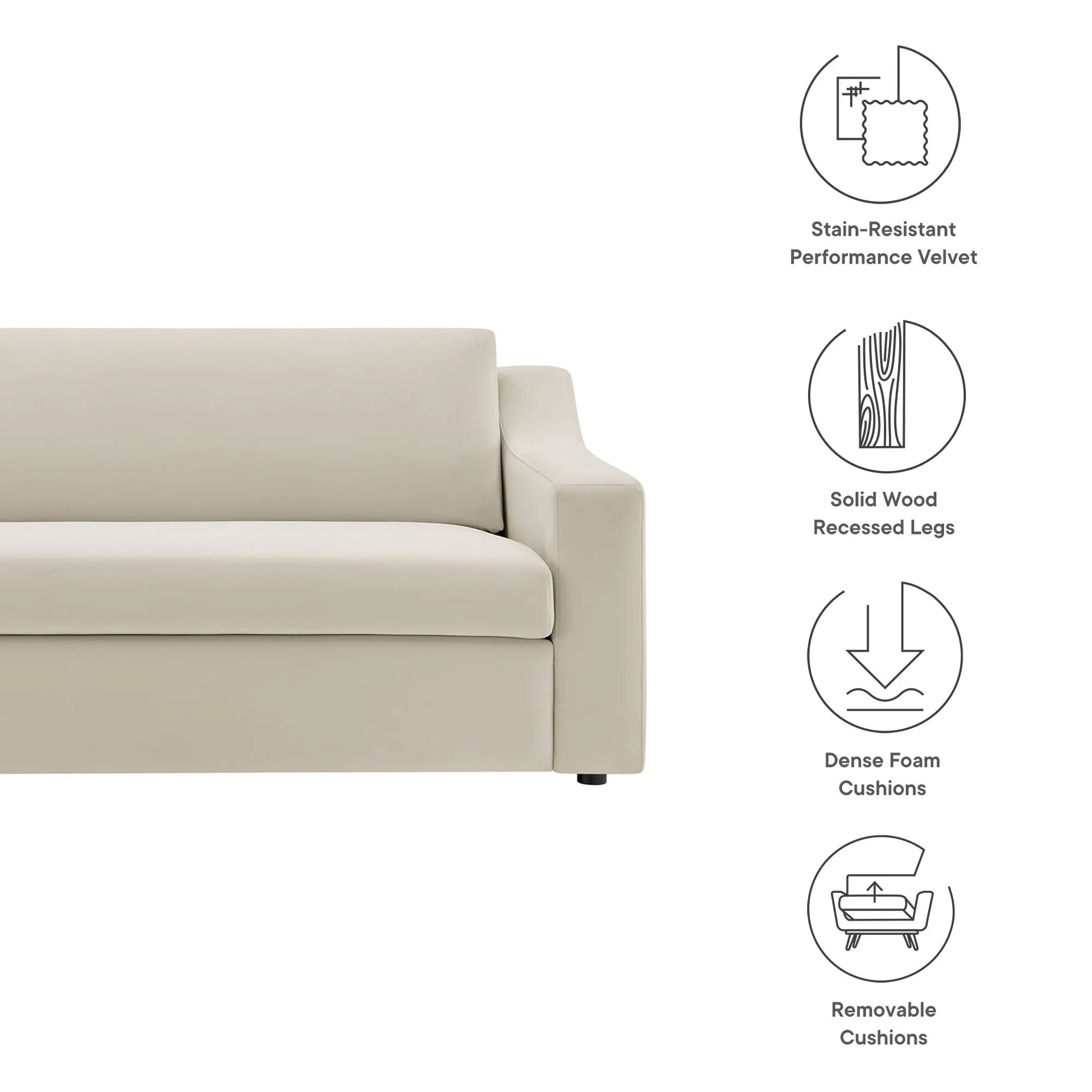 Liora Performance Velvet Sofa by Modway EEI-7219 FredCo