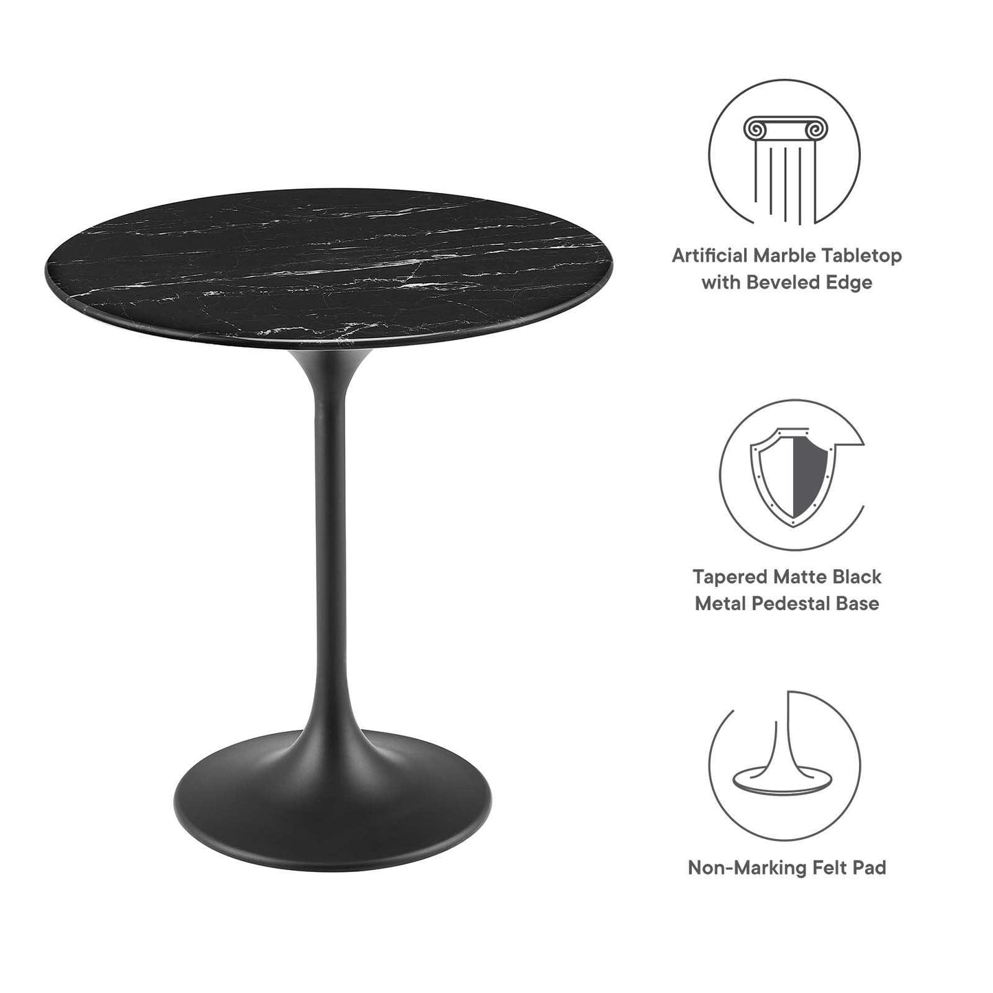 Lippa 20" Round Side Table, EEI-5690 FredCo