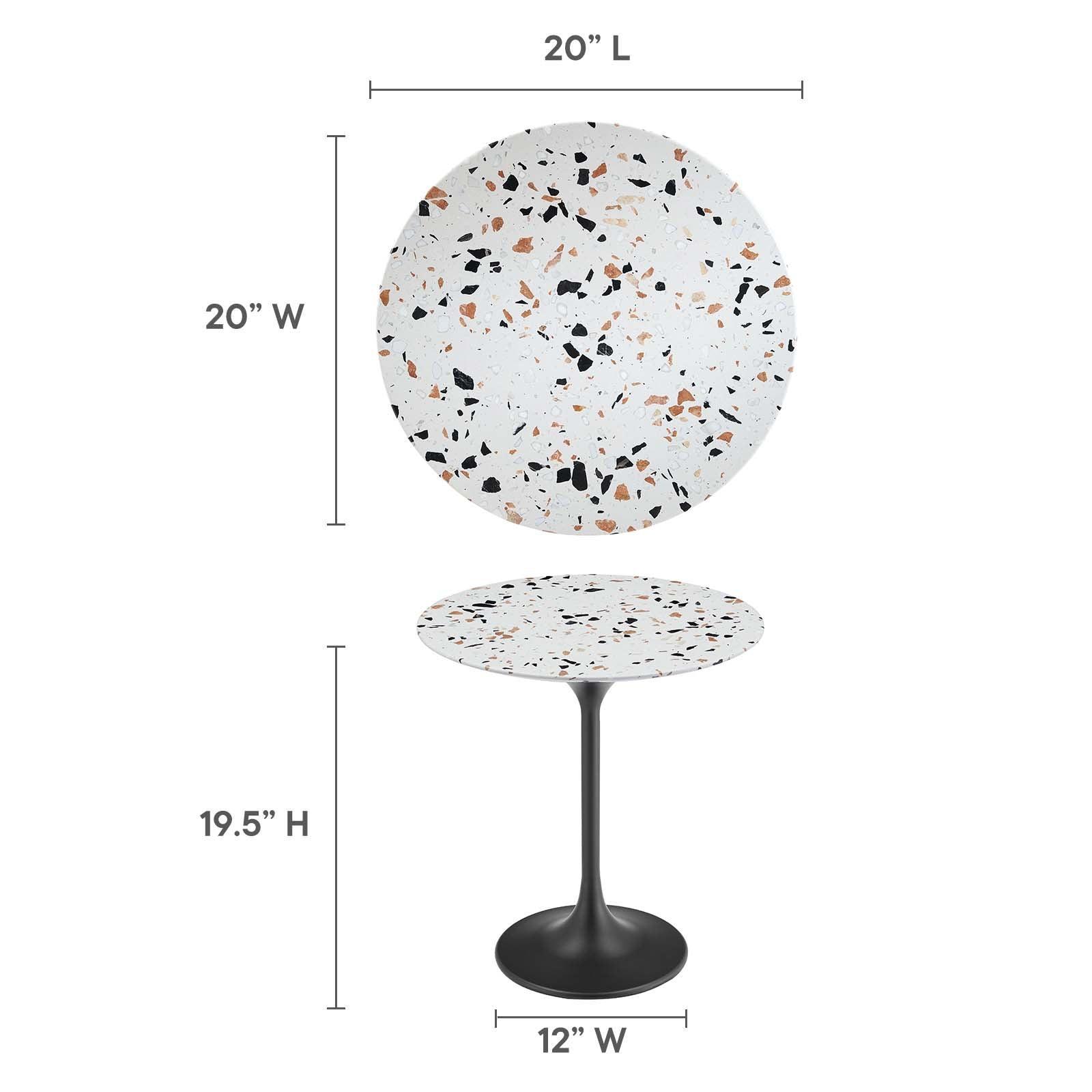 Lippa 20" Round Terrazzo Side Table, EEI-5692 FredCo