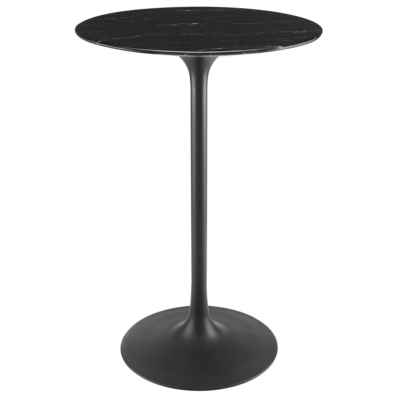 Lippa 28" Round Artificial Marble Bar Table, EEI-4892 FredCo