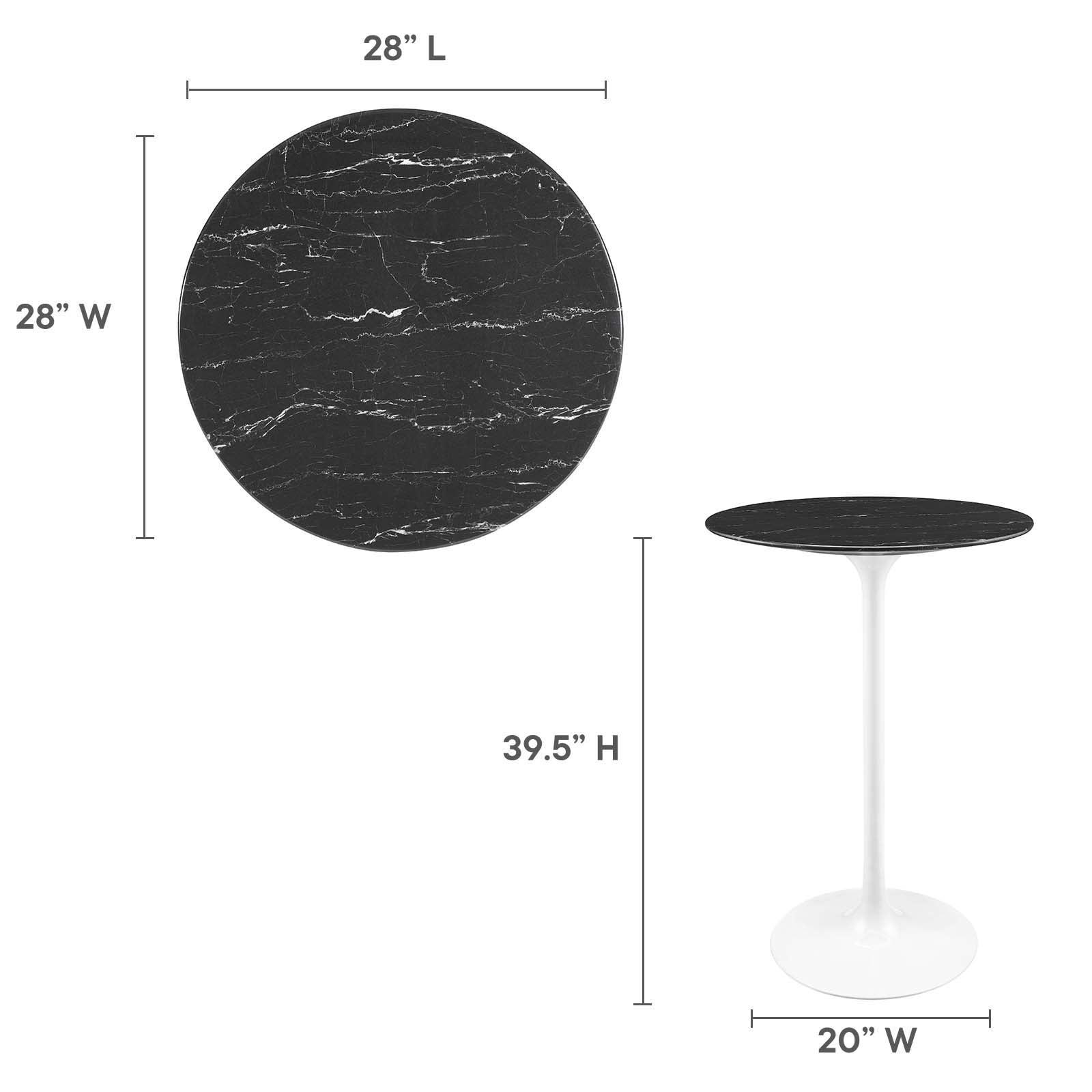 Lippa 28" Round Artificial Marble Bar Table, EEI-5203 FredCo