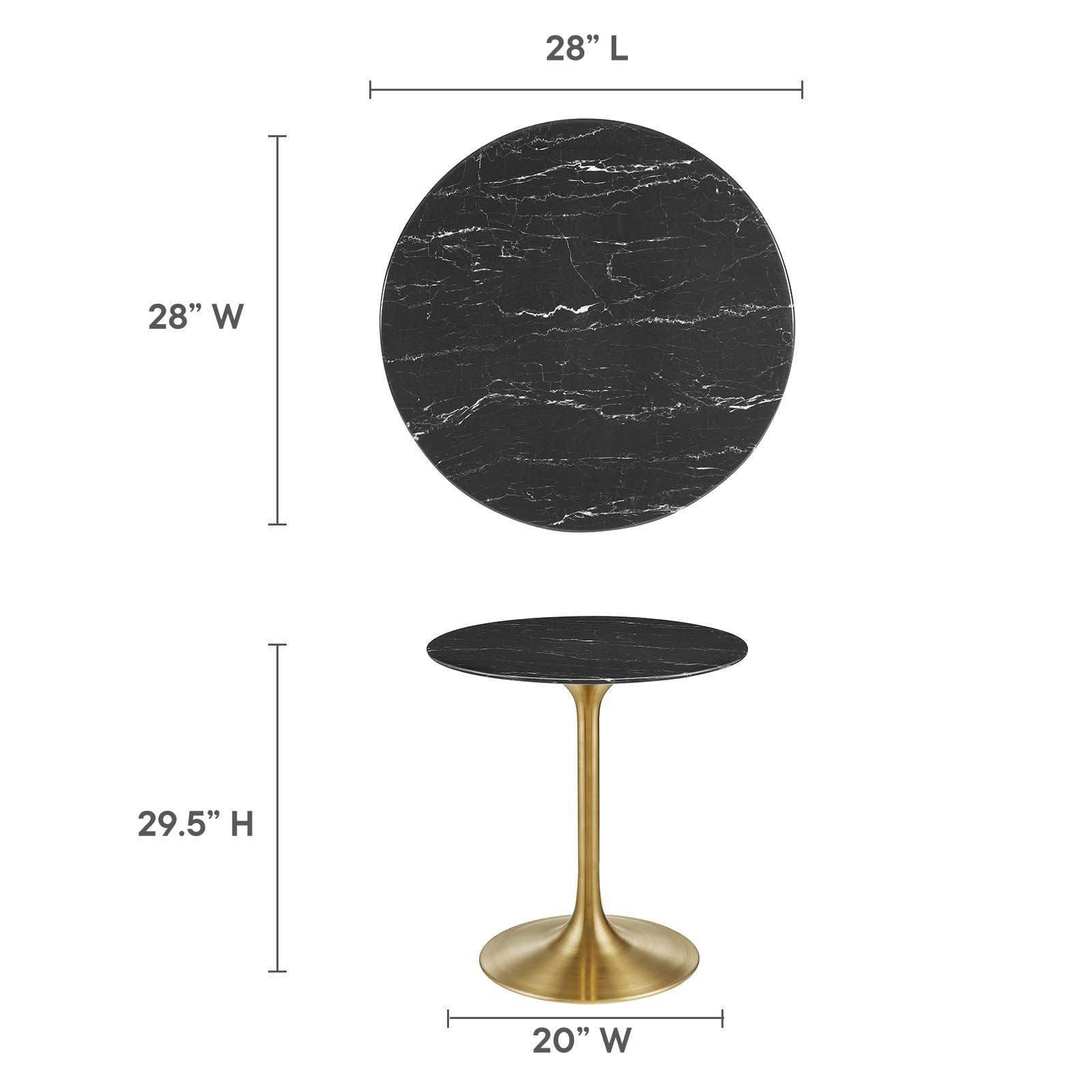 Lippa 28" Round Artificial Marble Dining Table, EEI-5224 FredCo