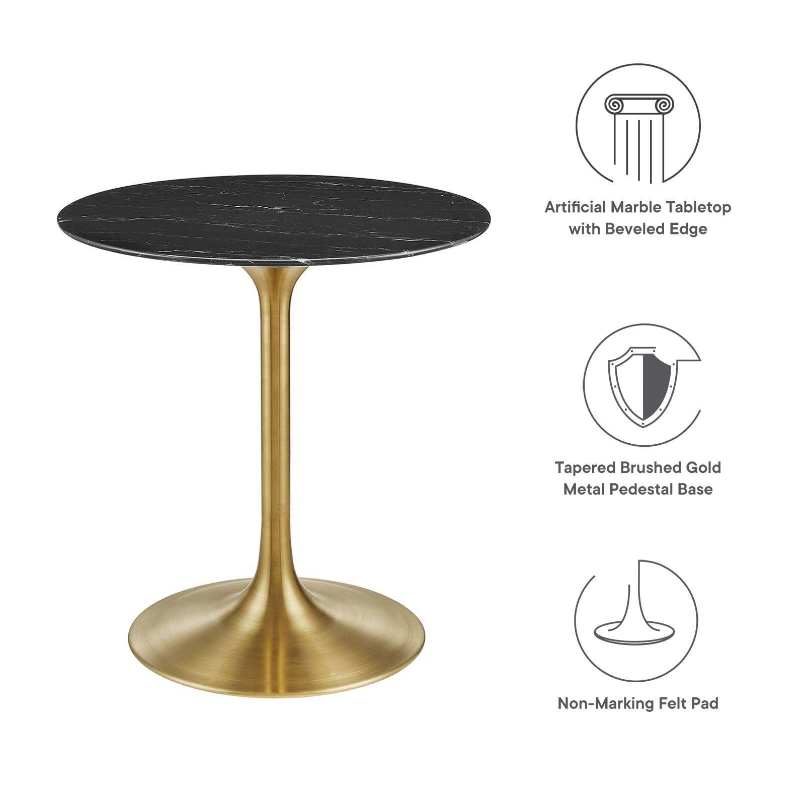 Lippa 28" Round Artificial Marble Dining Table, EEI-5224 FredCo