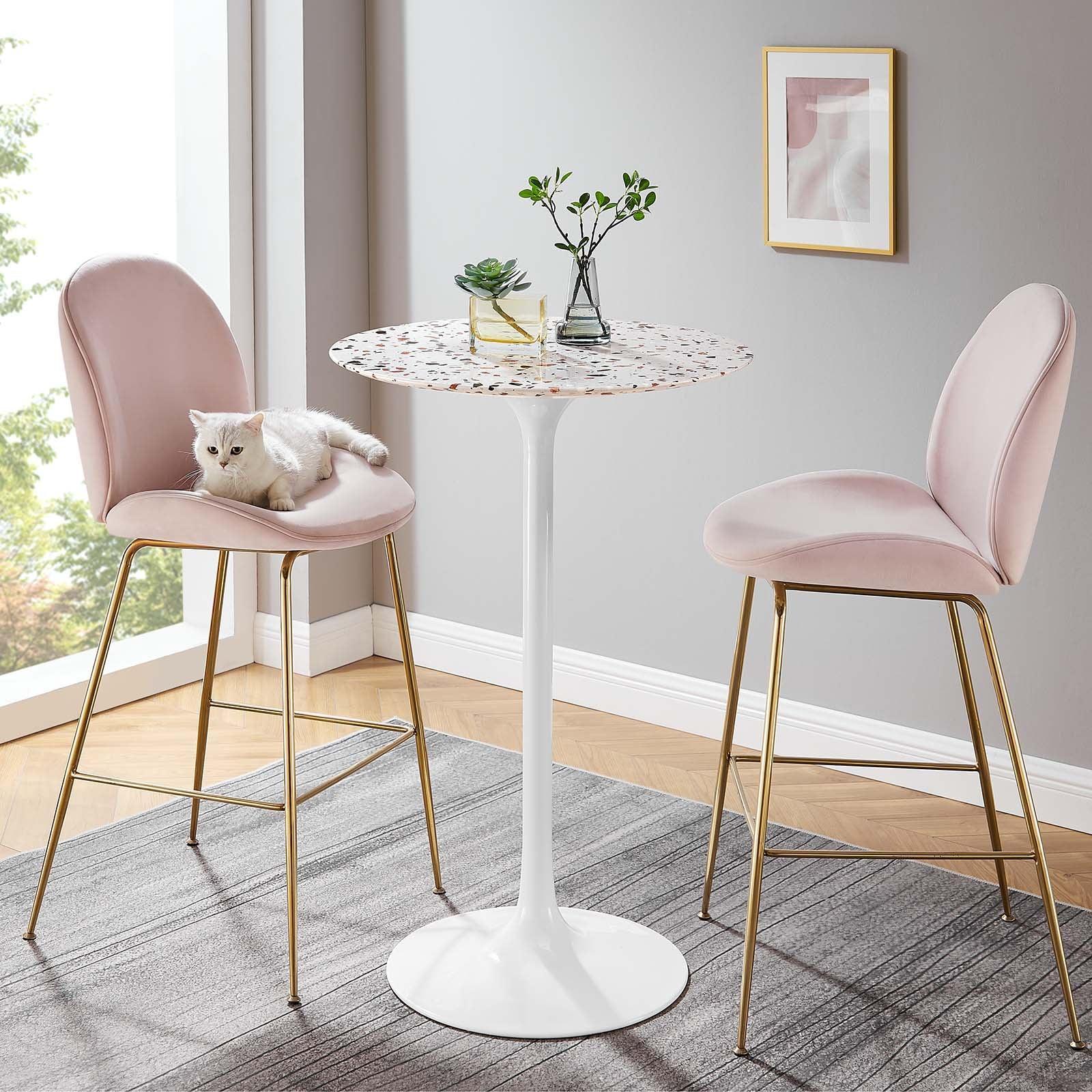 Lippa 28" Round Terrazzo Bar Table, EEI-5707 FredCo
