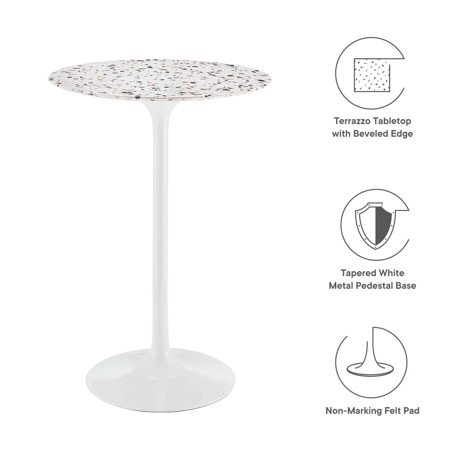 Lippa 28" Round Terrazzo Bar Table, EEI-5707 FredCo