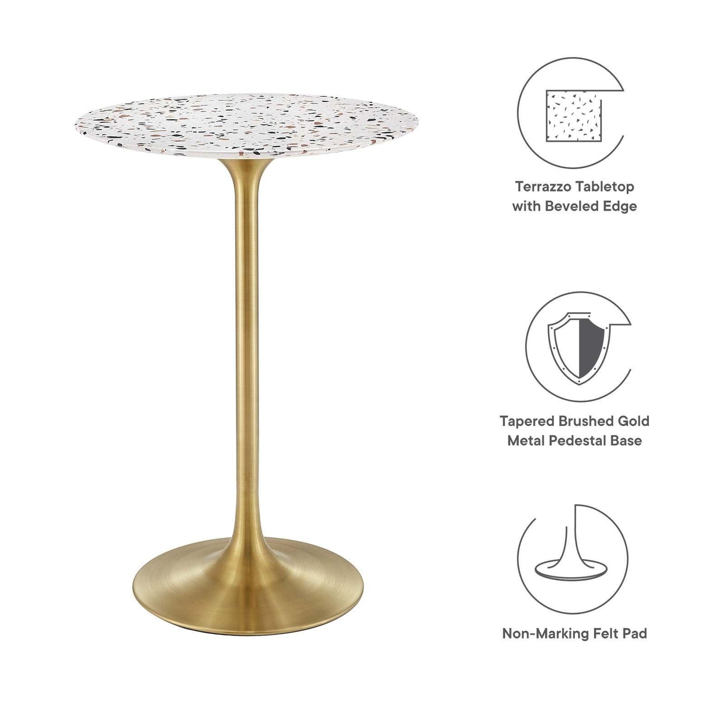 Lippa 28" Round Terrazzo Bar Table, EEI-5708 FredCo