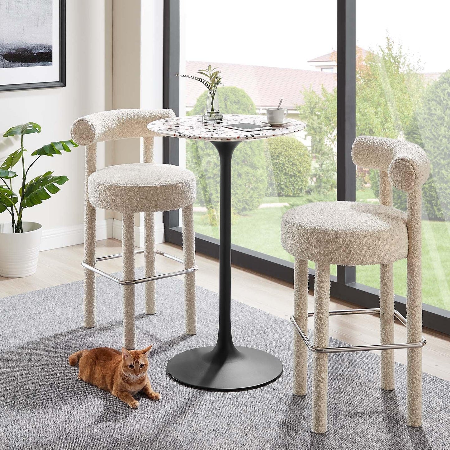 Lippa 28" Round Terrazzo Bar Table, EEI-5709 FredCo