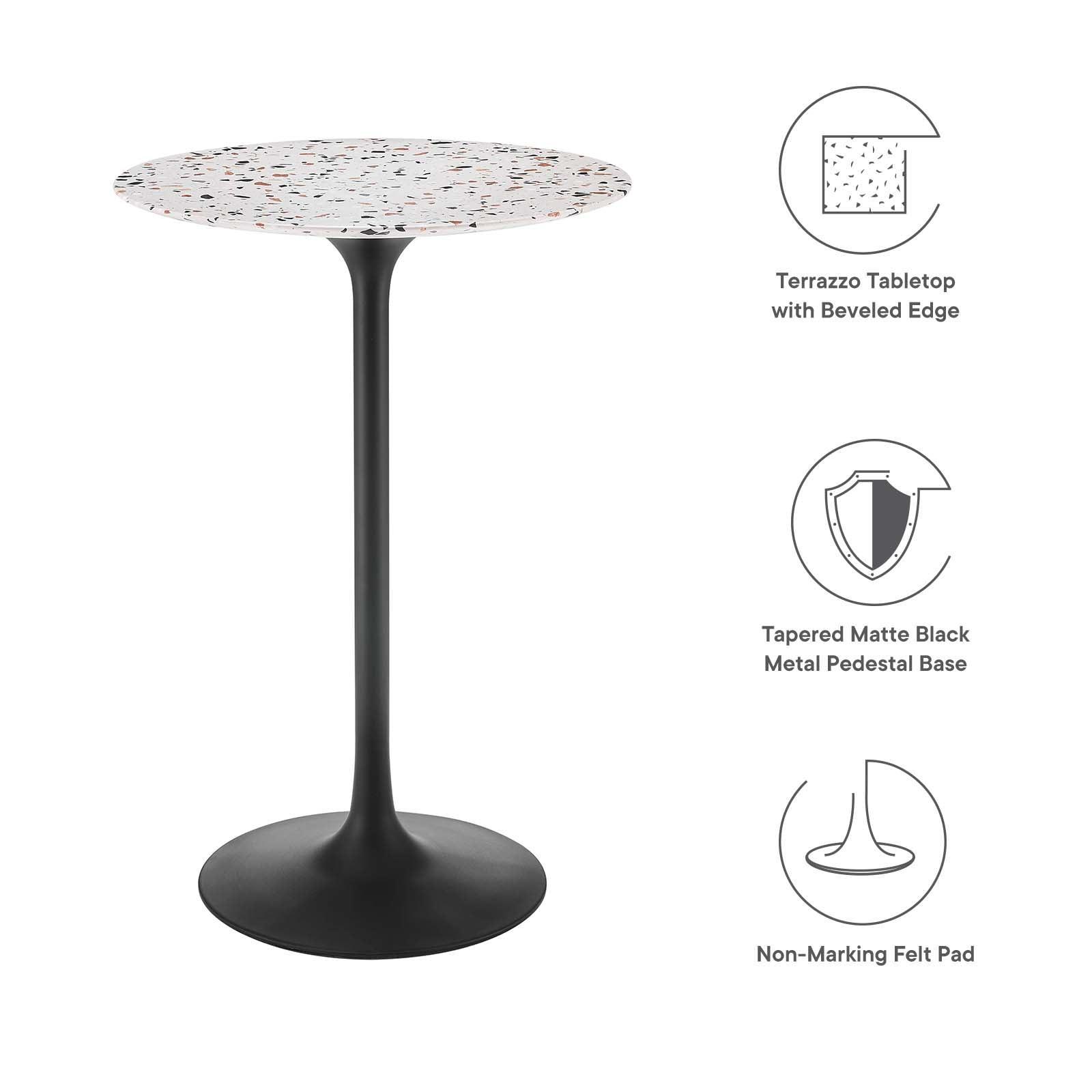 Lippa 28" Round Terrazzo Bar Table, EEI-5709 FredCo