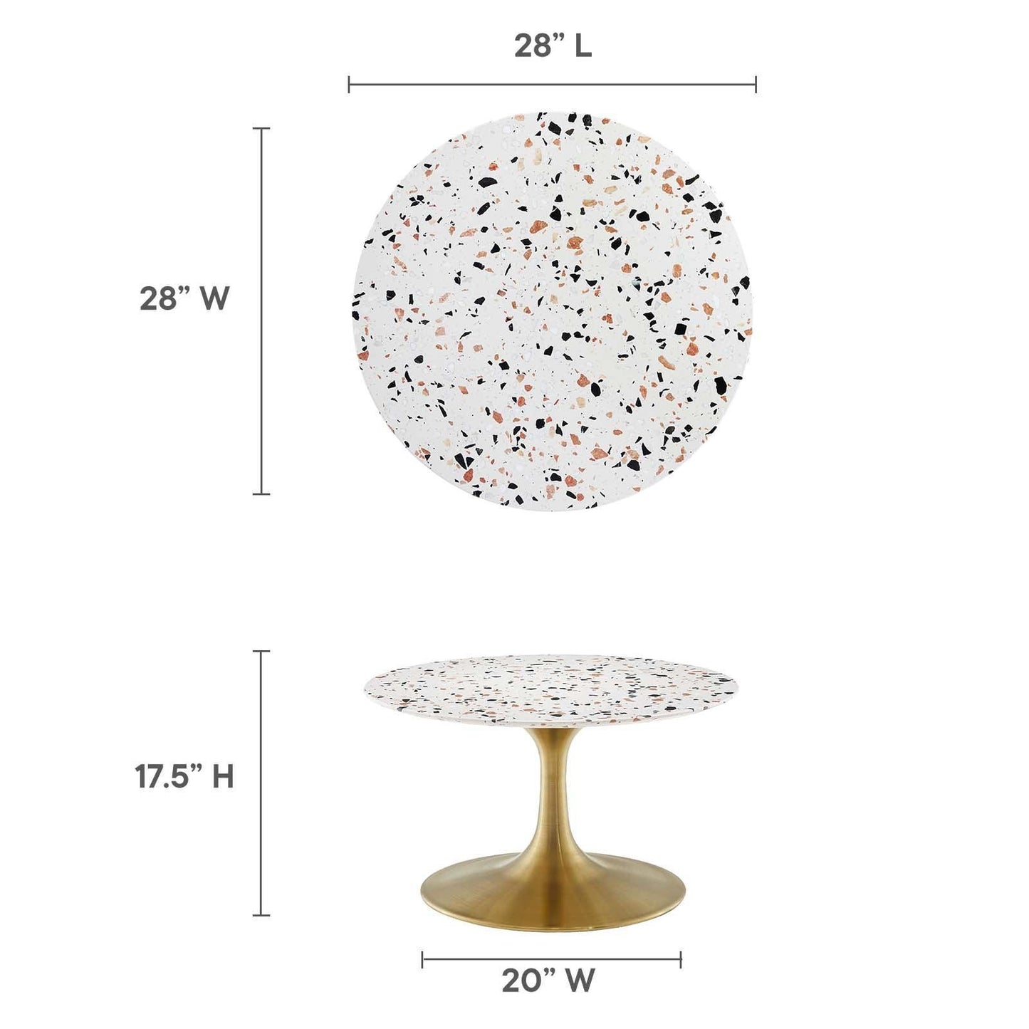 Lippa 28" Round Terrazzo Coffee Table, EEI-5711 FredCo