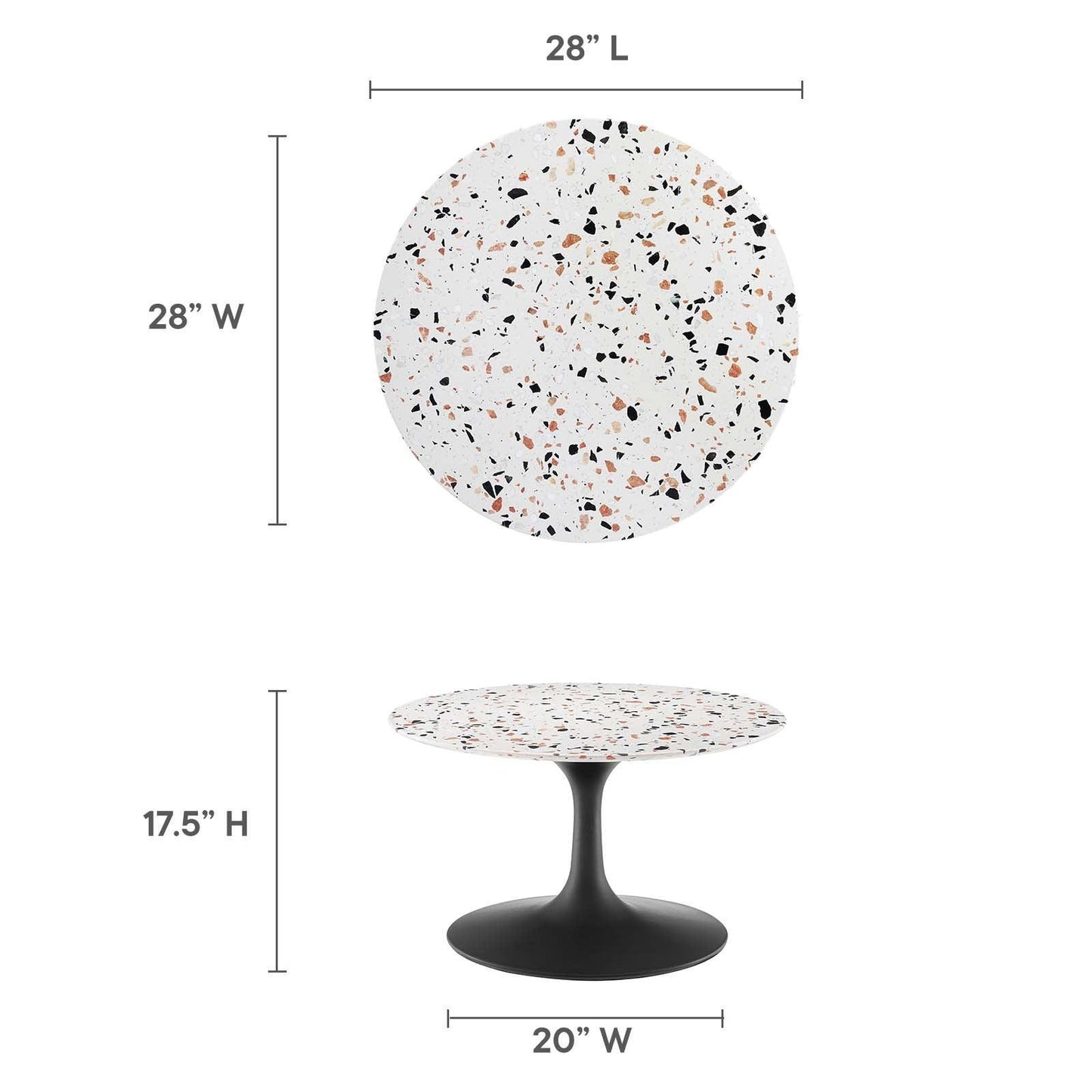 Lippa 28" Round Terrazzo Coffee Table, EEI-5712 FredCo