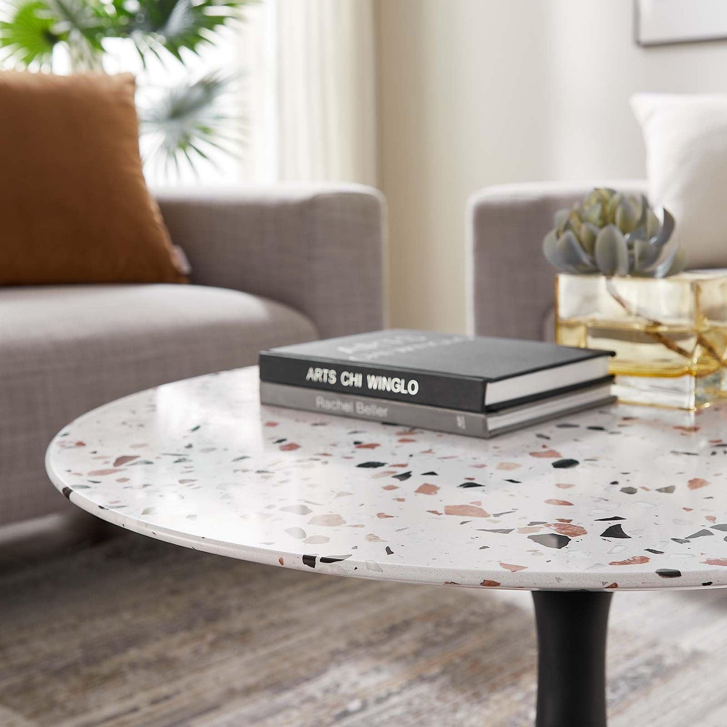 Lippa 28" Round Terrazzo Coffee Table, EEI-5712 FredCo