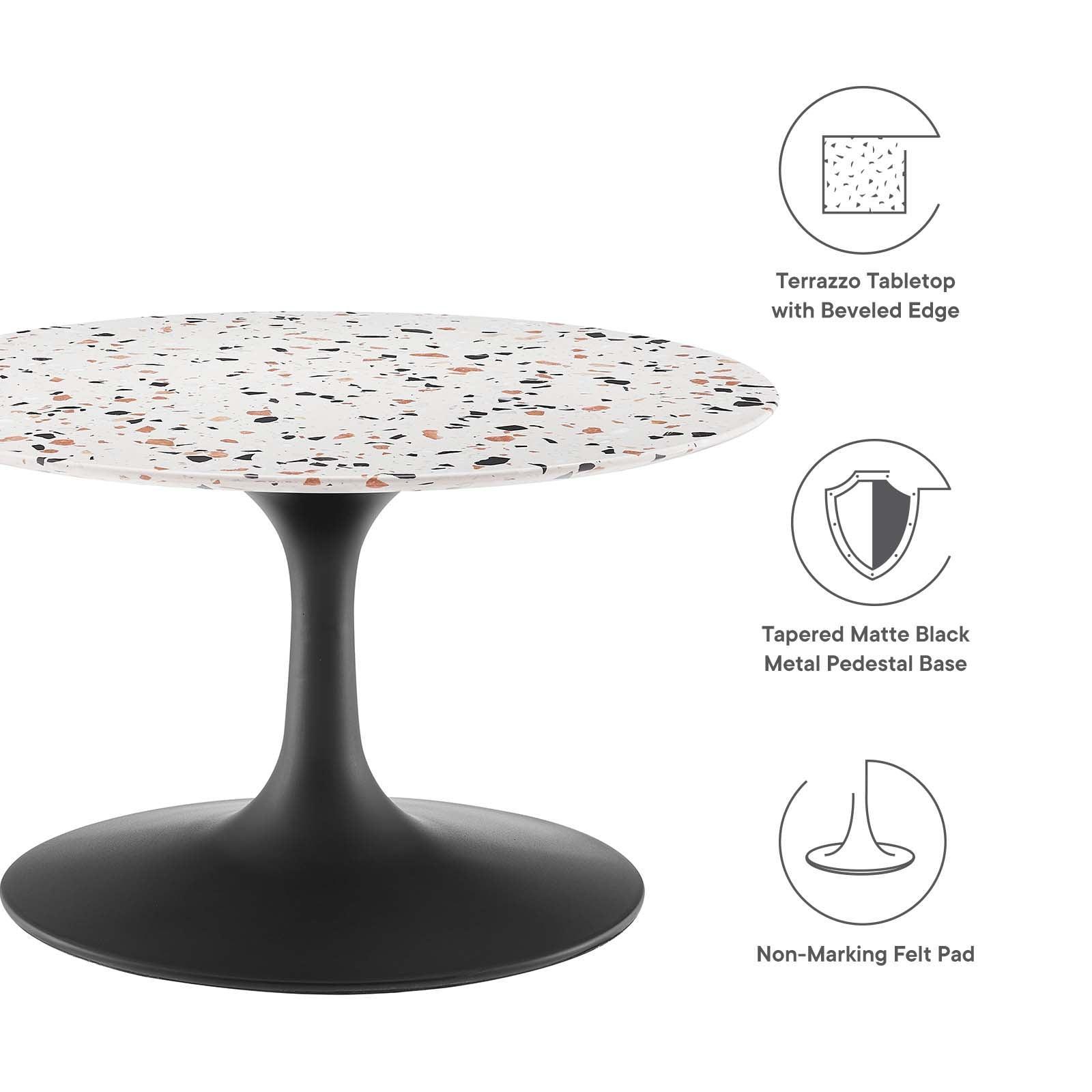 Lippa 28" Round Terrazzo Coffee Table, EEI-5712 FredCo