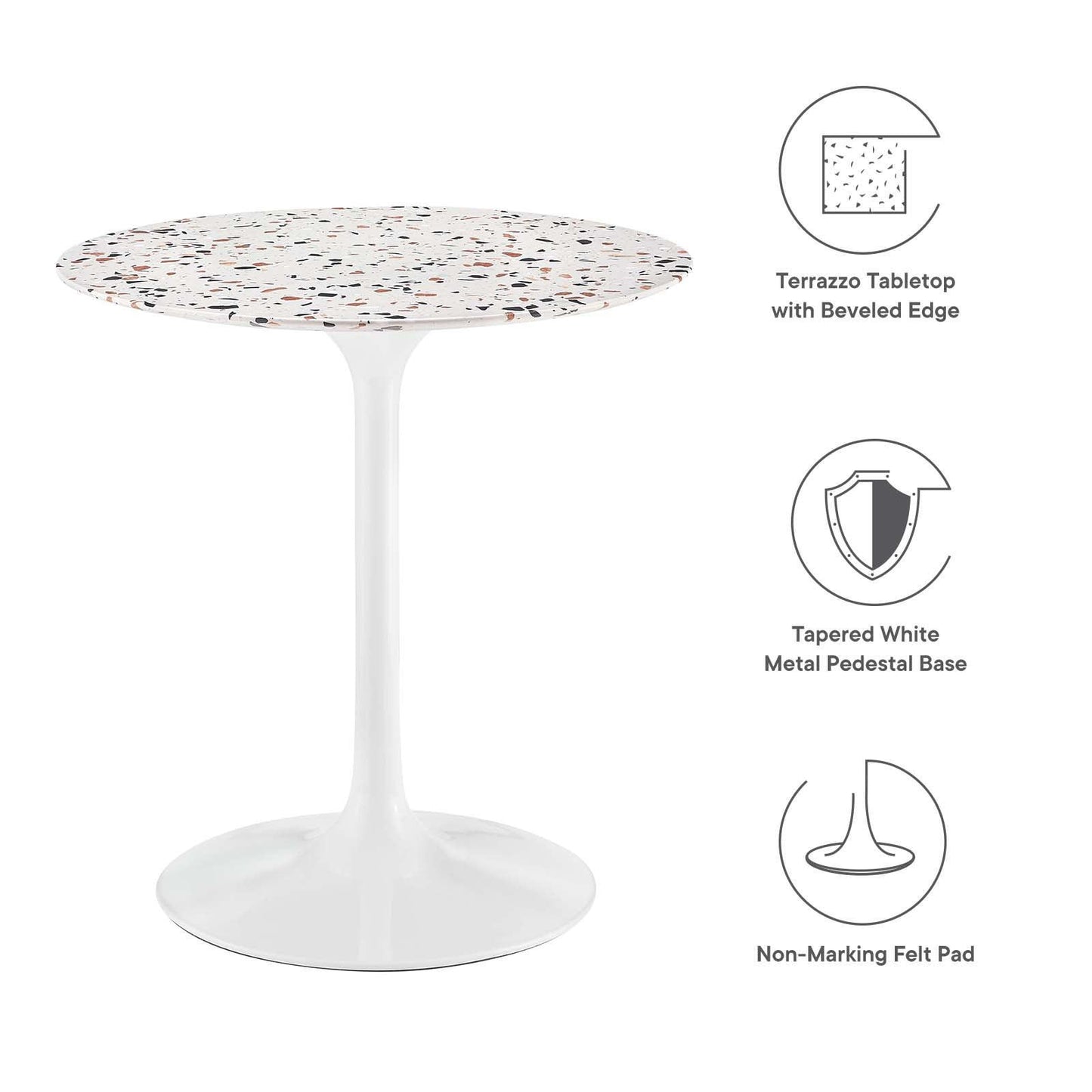 Lippa 28" Round Terrazzo Dining Table, EEI-5697 FredCo