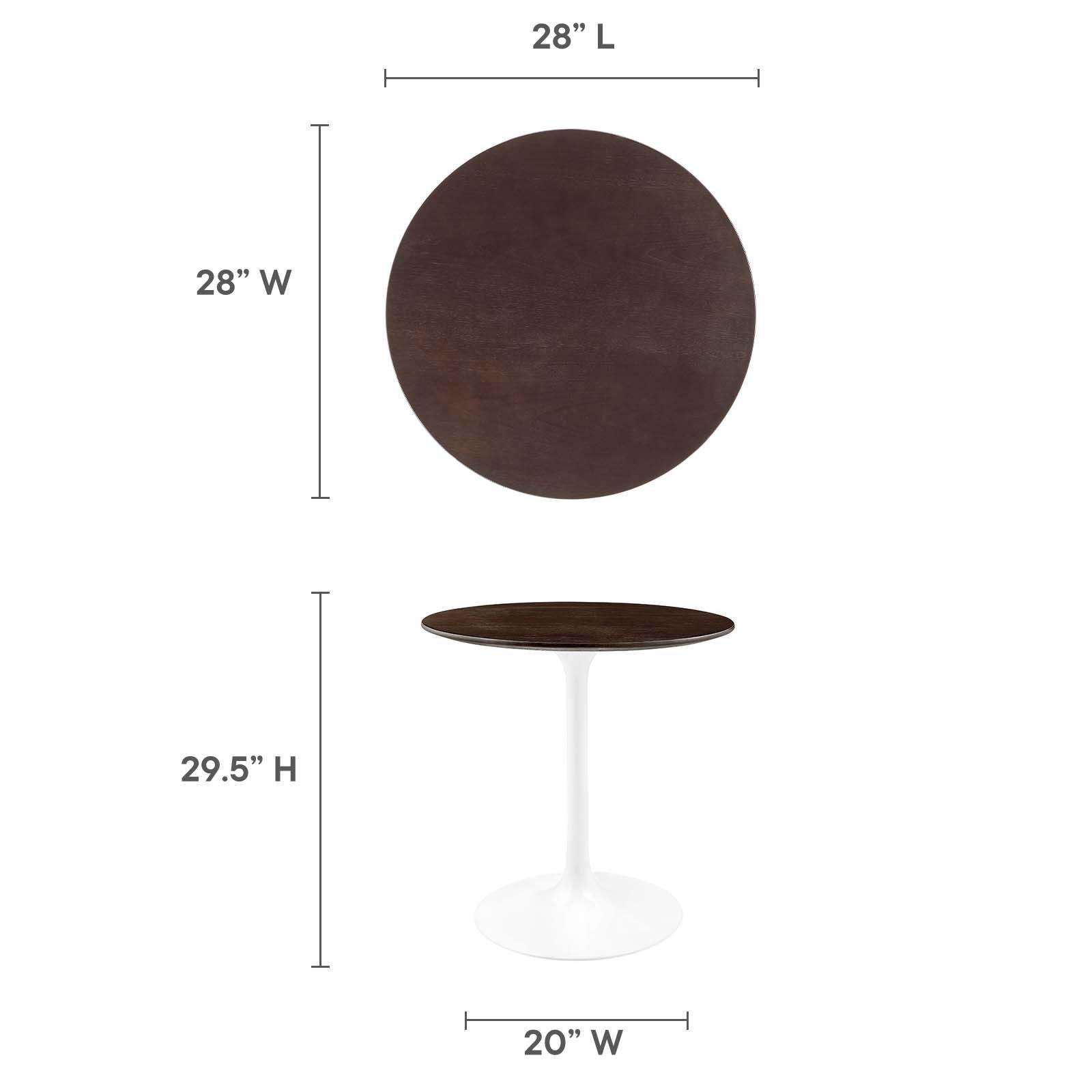 Lippa 28" Round Wood Dining Table, EEI-5155 FredCo