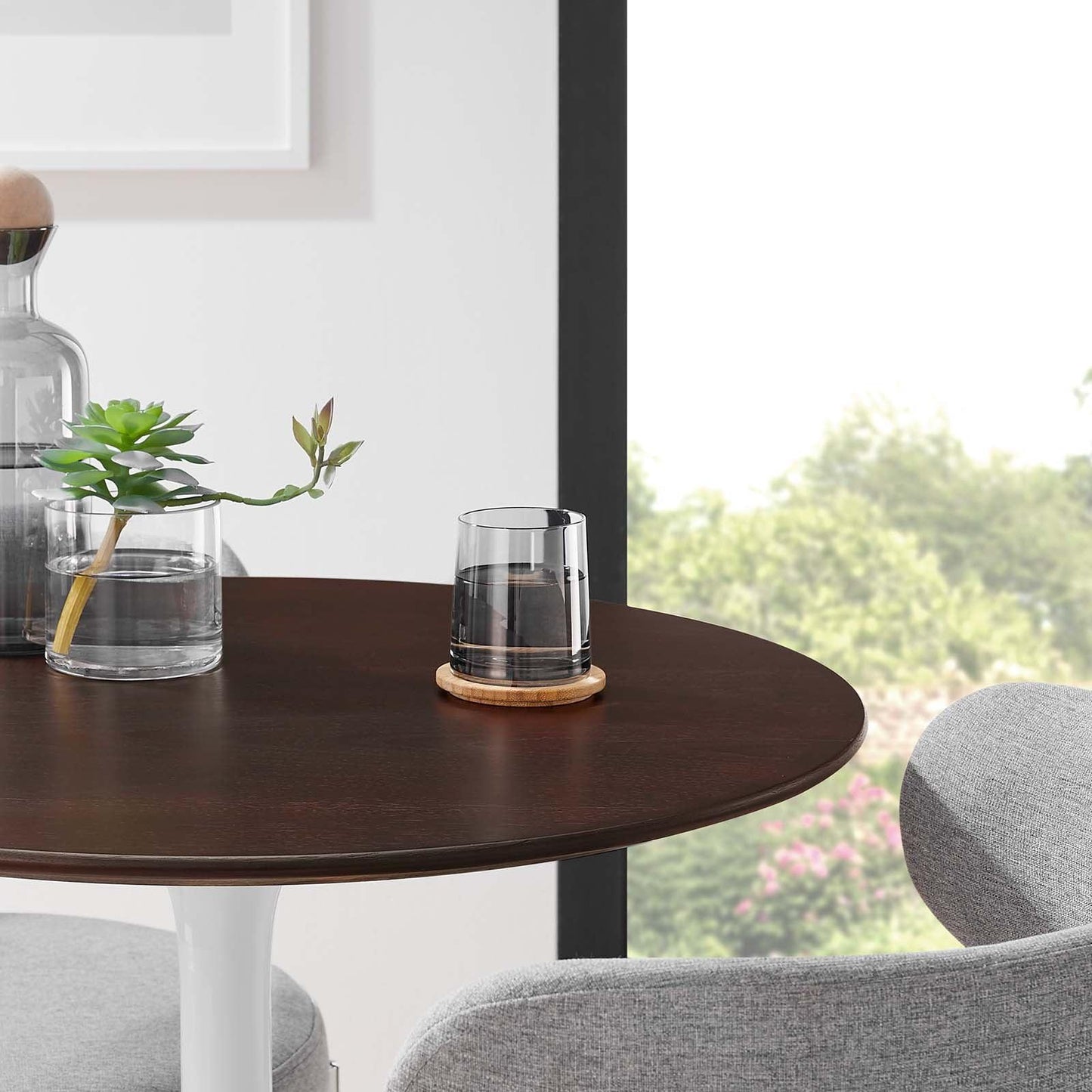 Lippa 28" Round Wood Dining Table, EEI-5155 FredCo