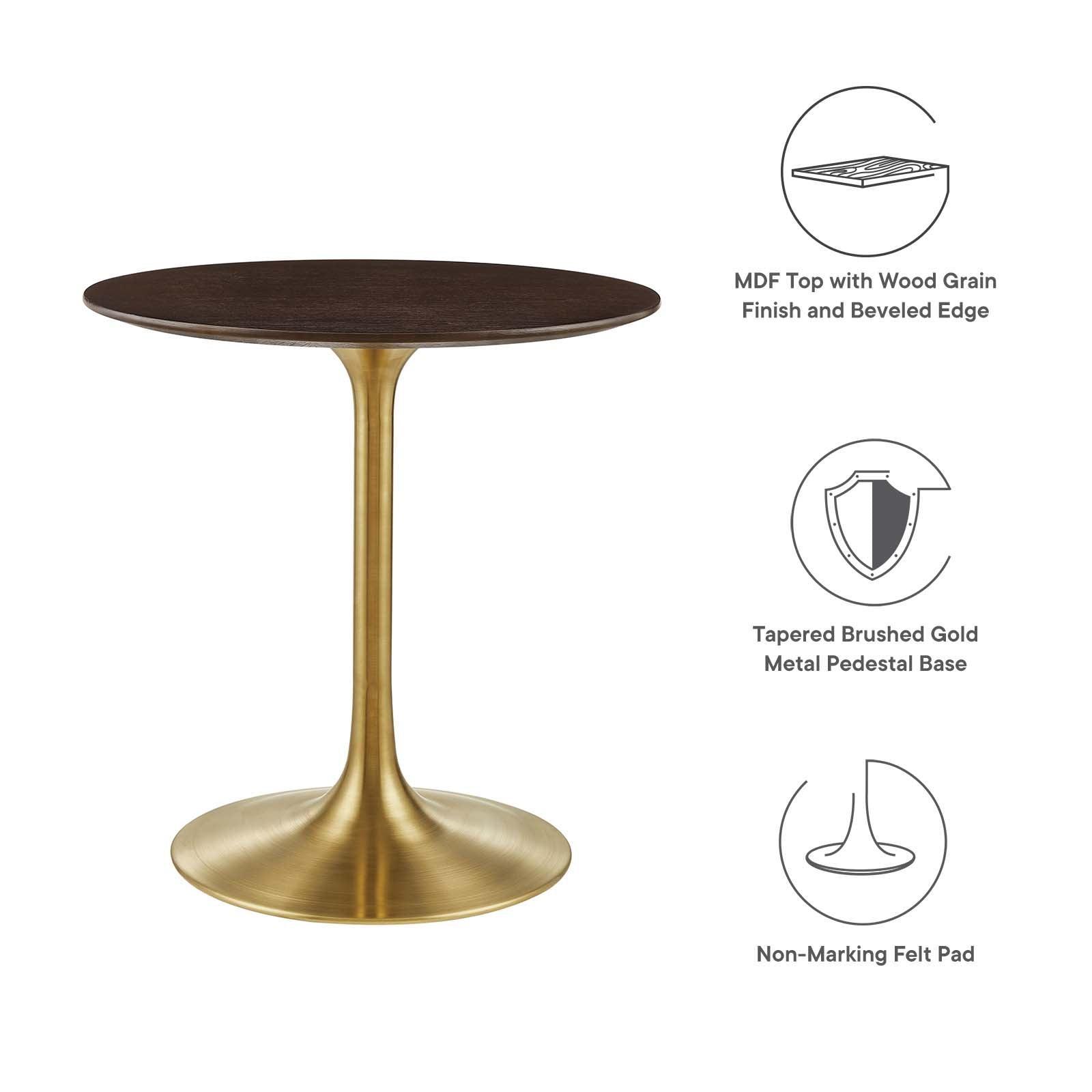Lippa 28" Round Wood Dining Table, EEI-5212 FredCo