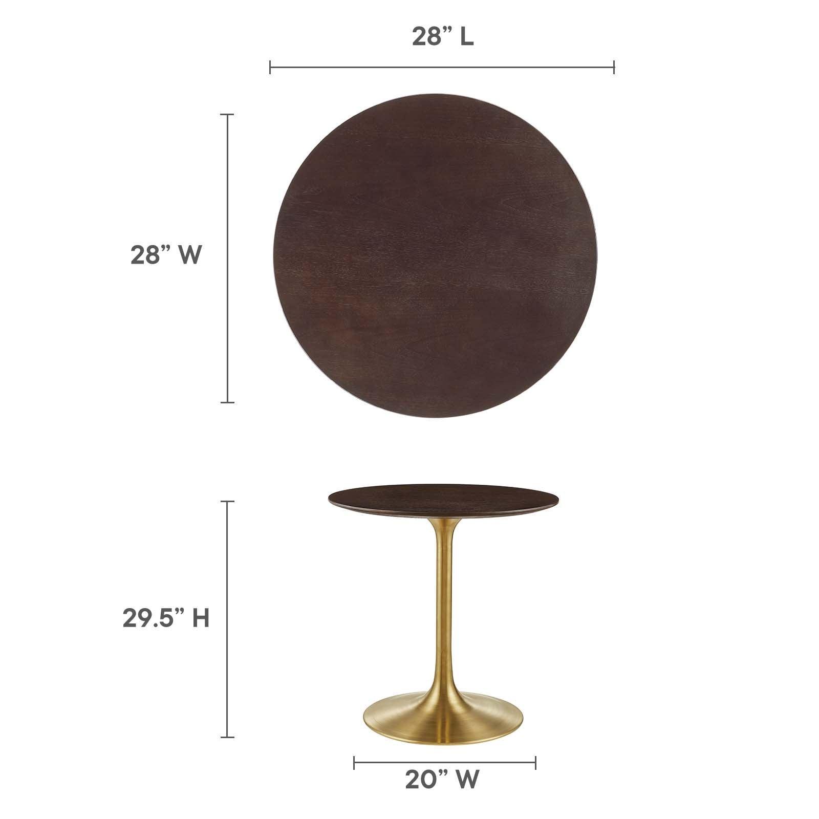 Lippa 28" Round Wood Dining Table, EEI-5212 FredCo