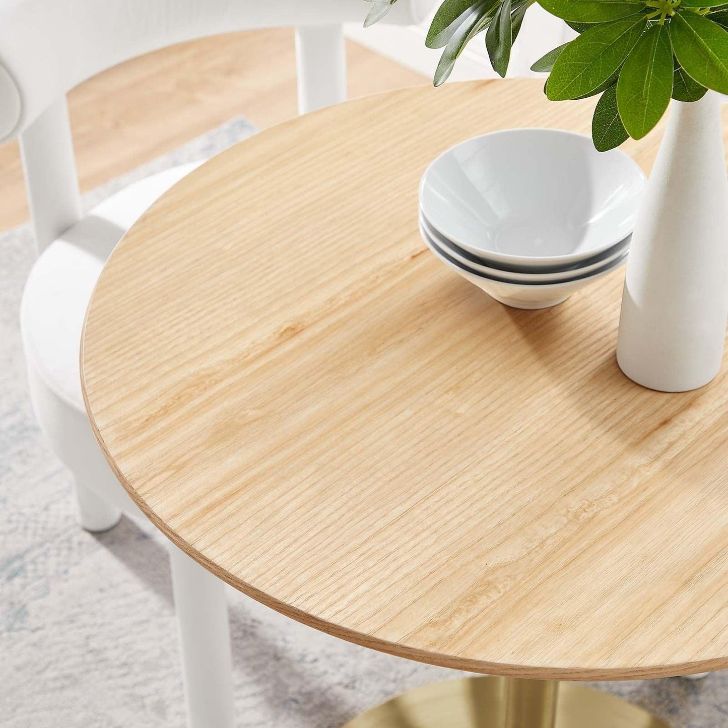 Lippa 28" Round Wood Dining Table, EEI-5213 FredCo