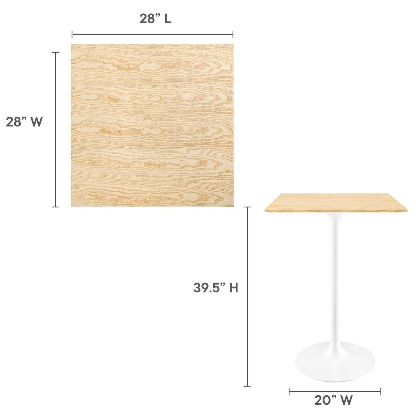 Lippa 28" Square Bar Table, EEI-5202 FredCo
