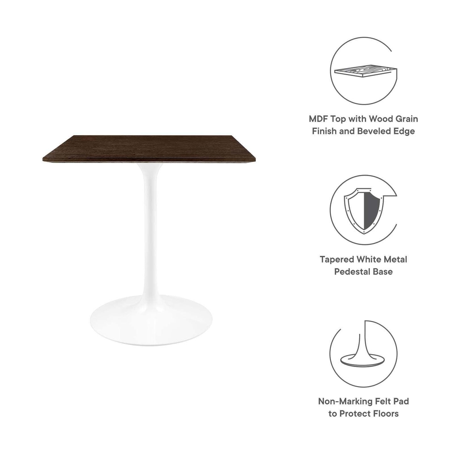 Lippa 28" Square Dining Table, EEI-5163 FredCo