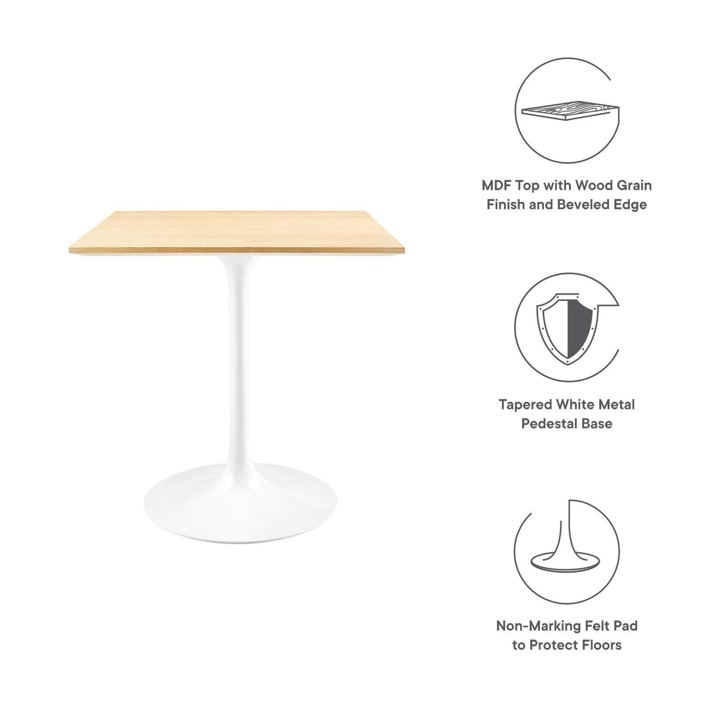 Lippa 28" Square Dining Table, EEI-5164 FredCo