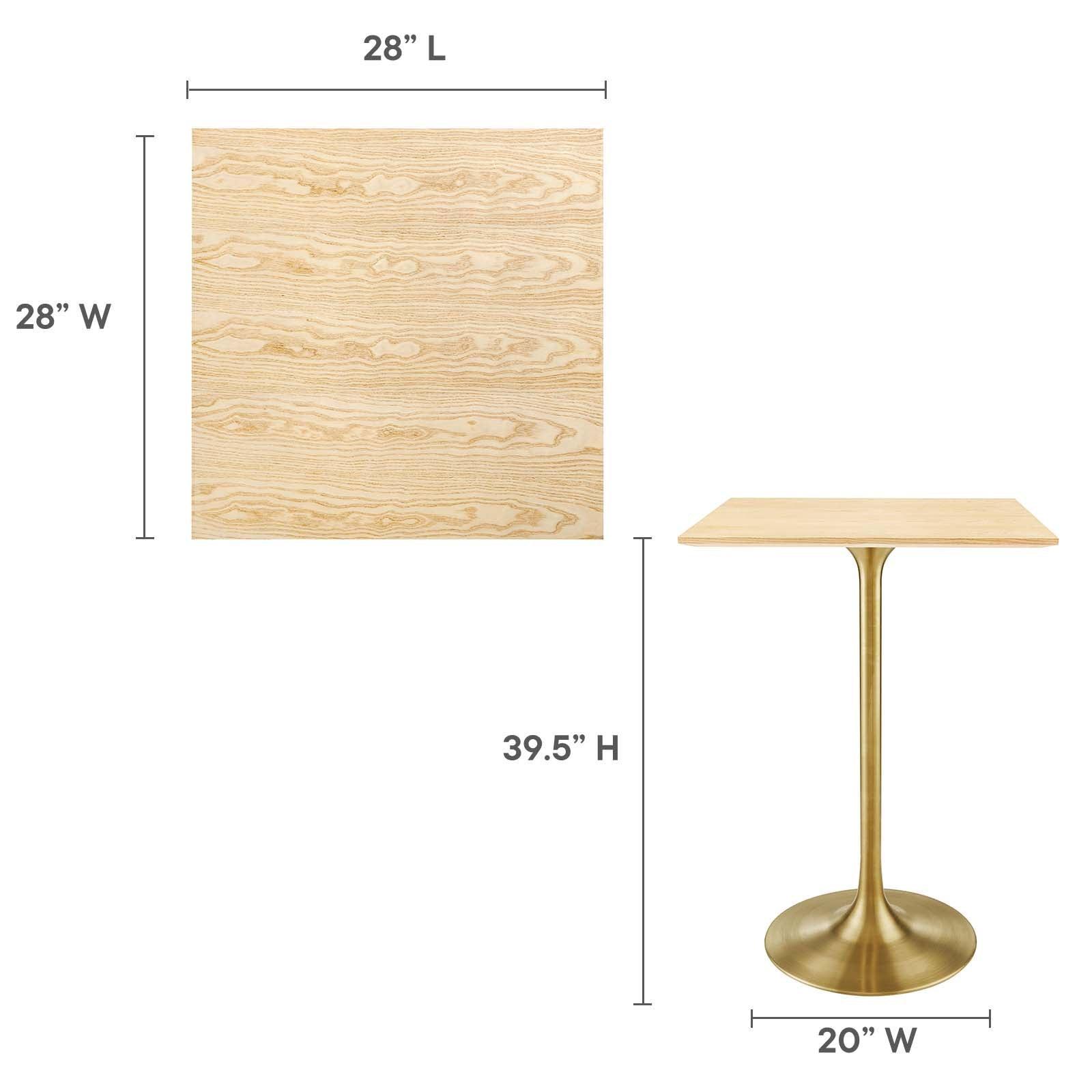 Lippa 28" Square Wood Bar Table, EEI-5532 FredCo
